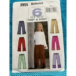 Butterick 3955 pattern girls pants size 6 7 8